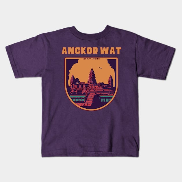 Angkor Wat Cambodia Kids T-Shirt by soulfulprintss8